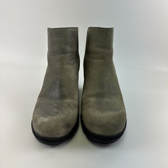 Sorel Joan of Arctic Wedge II Leather Gray Zip Waterproof NL3364-052 Womens 9.5 - Picture 3 of 13